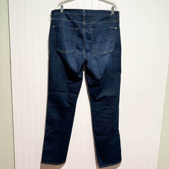 7 For All Mankind Kimmie Straight Leg Jeans Indigo Size 33 - Picture 5 of 7
